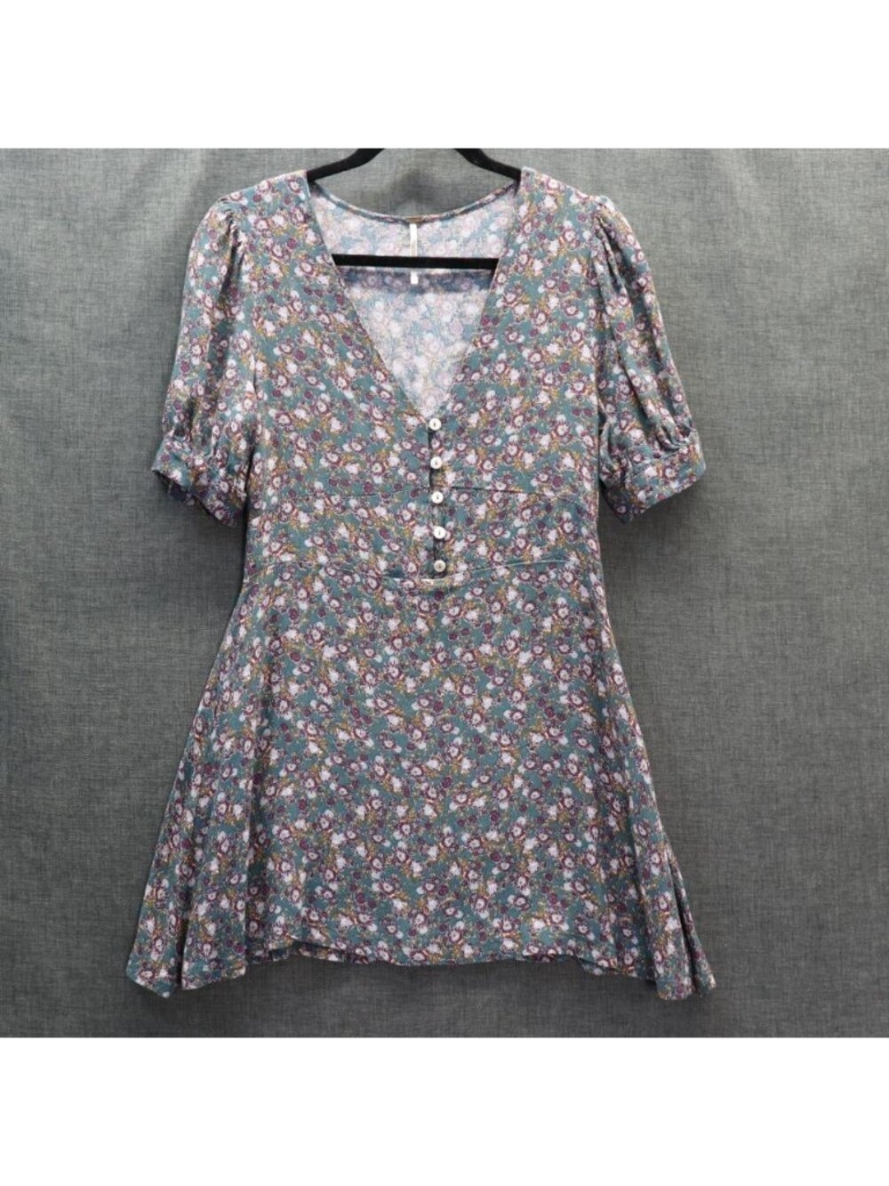 Free People Provence Floral Puff Sleeve Dress S - Picture 2 of 12